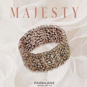 PARK LANE Majesty Bracelet NWT Antiqued Rose Gold Topaz Crystal Stretch Cuff